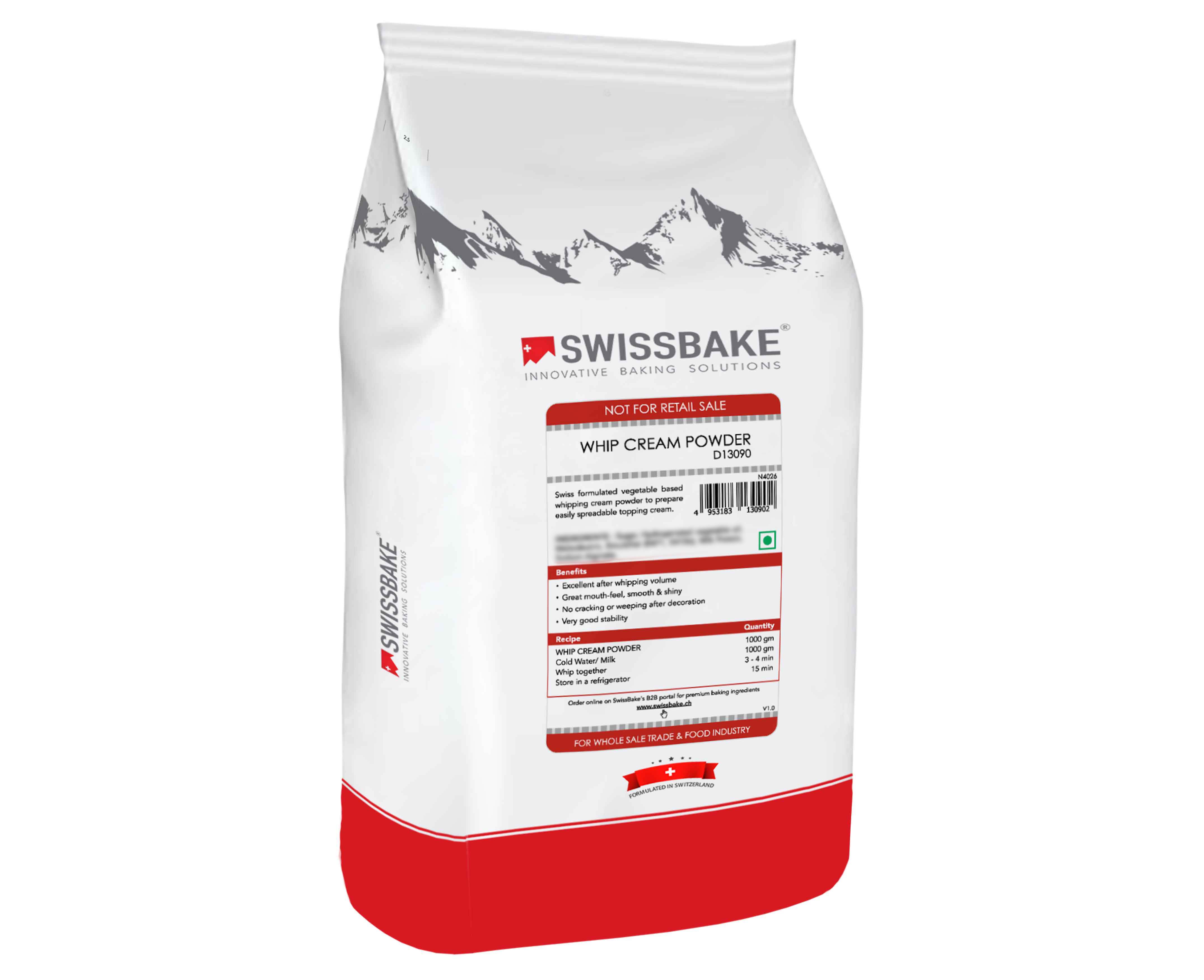 SB whipping cream powder is a vegetable based whipping cream powder